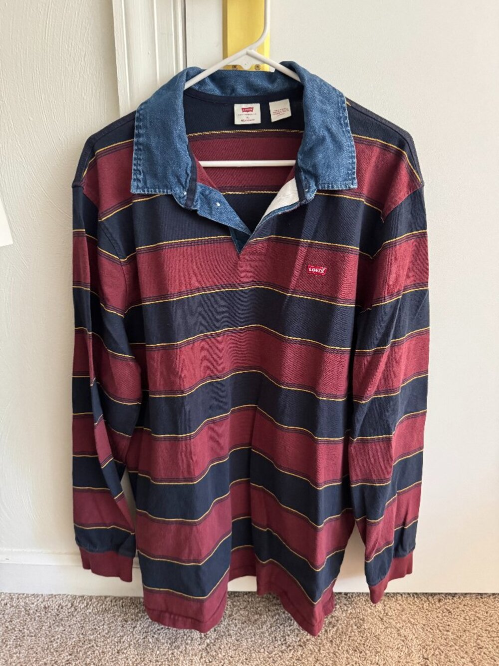 Levi's Striped Rugby LS (Men's size XL)